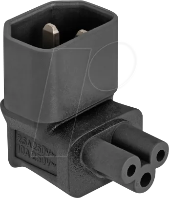 DELOCK 80471 - Netzadapter IEC 60320 - C14 auf C5, Stecker / Buchse, 2,5 A, 90°