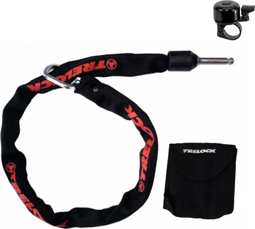 Trelock ZR355 Anschlusskette Zusatzkette 100 cm für RS350/450 Level 3 Ø 6 mm inkl. Fahrradklingel