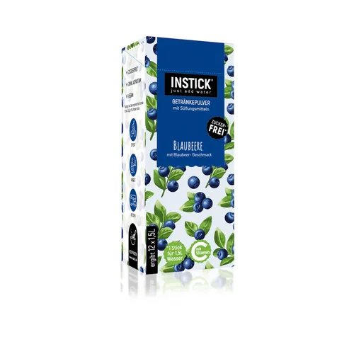 INSTICK Blaubeere für 12 x 1,5 L zuckerfreies Getränk von INSTICK