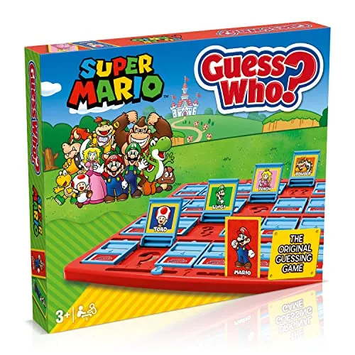 Winning Moves Super Mario Guess Who? Brettspiel, Spielen Sie mit klassischen Nintendo-Charakteren wie Mario, Luigi, Peach, Bowser und Donkey Kong, 2 Spieler ist EIN tolles Geschenk für Kinder ab 3