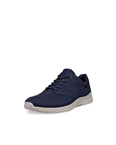 Ecco IRVING Sneaker mit weißer Laufsohle - Sportlicher Freizeitschuh in Dunkelblau, Größe 46 EU, aus hochwertigem Nubukleder, mit herausnehmbarer Innensohle für individuellen Komfort.