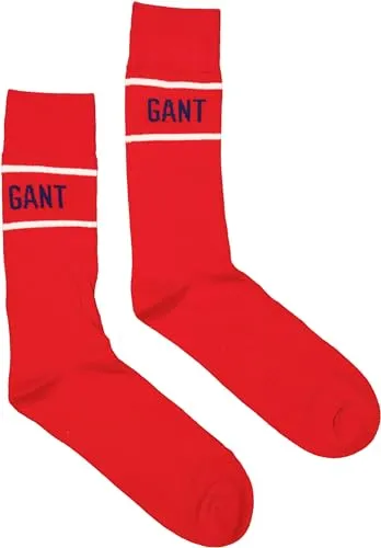 GANT Herren Socken D1. LOGO RIB SOCK, rot, ONESIZE von GANT