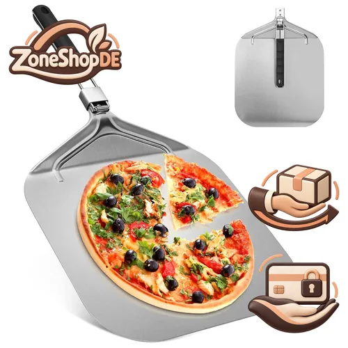 Pizzaschieber Aluminium, Pizzaschaufel für den Grill Oder Ofe mit Praktischen Ei