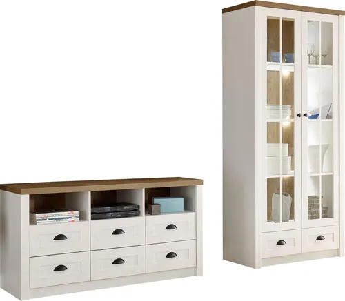 Home affaire Wohnwand Beauvais, 2-teilig im Landhausstil