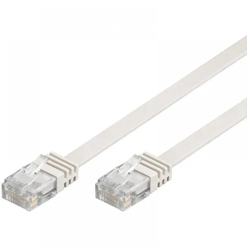 CAT 6 Netzwerkkabel, U/UTP, flach, weiß - Länge: 5,0 m