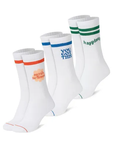 faav Tennissocken Crew Socks - Stickerei - Socken Baumwolle (3er Pack) Atmungsaktiv