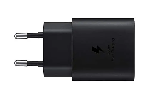 Samsung USB-C-Ladegerät, 25 W, ultraschnell, Adapter USB C auf USB, Schnellladegerät, Original-Ladegerät, ohne Kabel, Schwarz