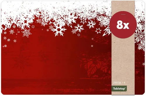 matches21 HOME & HOBBY Platzset Abwaschbare Tischsets 8er Set Weihnachten Schnee, (8-St), Platzsets als Tisch-Untersetzer und Tisch-Deko für Esstisch Teller