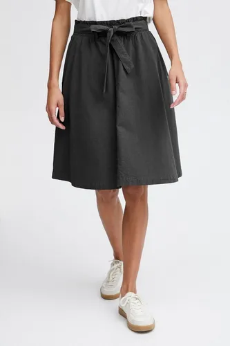 OXMO A-Linien-Rock Lerke grau 36 - Röcke in casual Stil, aus 100% Baumwolle, kniebedeckend mit Bindeband für einen bequemen Sitz – ideal für lässige Anlässe.