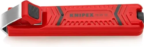 KNIPEX Abmantelungswerkzeug mit Schleppklinge in Blister schlagfestes Kunststoffgehäuse 130 mm, 16 20 16 SB