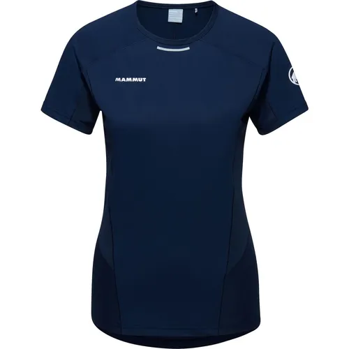 Mammut Damen Aenergy FL T-Shirt, Marine, S - Aktives Damen T-Shirt aus schnelltrocknendem Material, ideal für Outdoor-Aktivitäten und Sport.