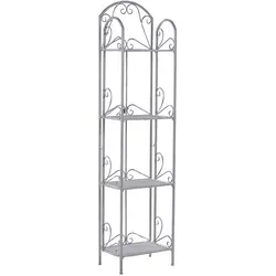 Beliani Badregal, Grau, Metall, 40x166x27 cm, Badezimmer, Badezimmerregale, Badregale