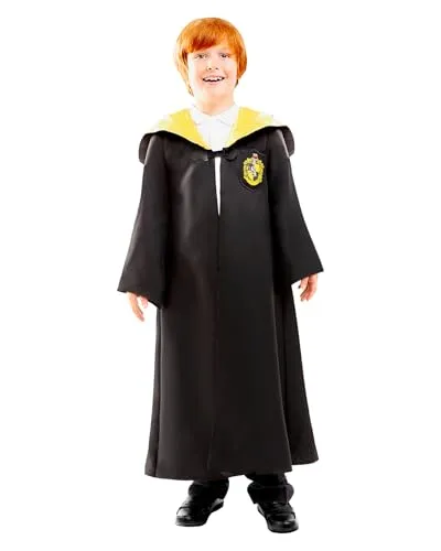 Funidelia Offizielles Hufflepuff Harry-Potter Kostüm para niño y niña, Inklusive: Tunika mit aufgedrucktem Patch, Größe 7-9 Jahre - Outfit für Kinder für Partys, Karneval und Halloween