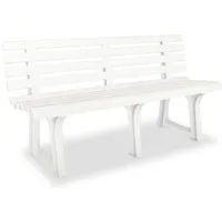Gartenbank 145,5 cm Kunststoff Weiß - Bänke, wetterfest und pflegeleicht, ideal für Garten und Terrasse, bietet Platz für gemütliche Stunden im Freien.