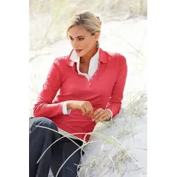 heine Langarm Poloshirt in Koralle, Größe 46