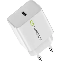 Mayaxess, USB-C Schnellladegerät 20W für Samsung Galaxy S25 FE, Weiß - Weiß