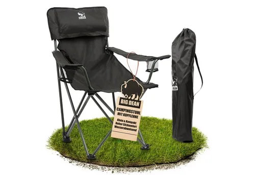 BigDean Luxus Campingstuhl Faltbar Extra groß - Camping-Stühle für Outdoor-Abenteuer – Belastbar bis 150 kg, mit XL-Sitzfläche und gepolstertem Kopfteil für maximalen Komfort. Ideal für Camping, Garten und Angeln.