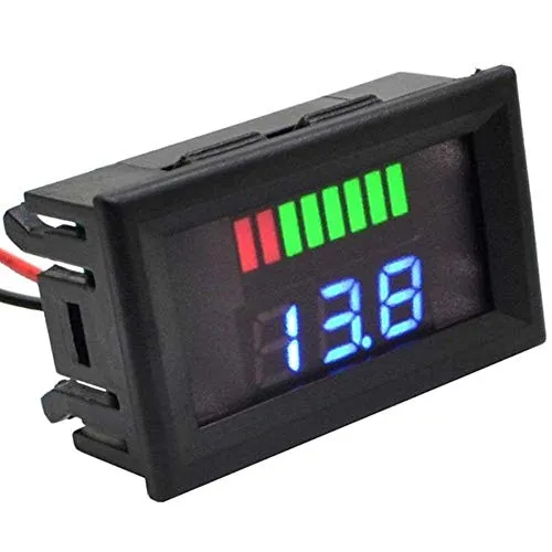 ARCELI Auto Marine Motorrad LED Digital Voltmeter Spannungsmesser Batterieanzeige 72V (rot)