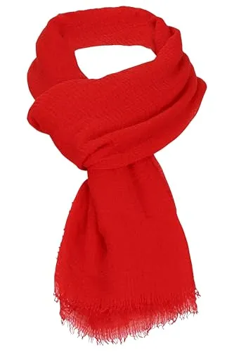 malito - Damen Modeschal aus Viskose - leichter Schal Unifarben - dünnes Halstuch - weich & atmungsaktiv S604 - (Rot)