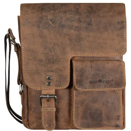 Green Burry Vintage Revival Vol. 1 Umhängetasche 1912M, Braun - Messenger-Bags aus hochwertigem, poliertem Rindsleder, ideal für den täglichen Gebrauch und stilvoll für Herren.