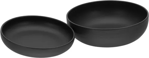 CreaTable Salatschüssel Uno – Vintage-Look, Set 2-tlg in schwarz von CreaTable