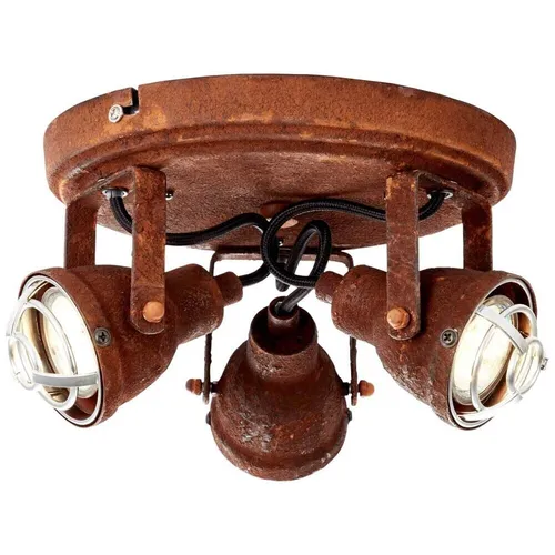 Brilliant Deckenstrahler Bente 3flg, rostfarbend - Strahler im industriellen Stil für individuelle Lichtgestaltung, ideal für Wand- und Deckenmontage. Dimmbar mit passenden Leuchtmitteln, vielseitig einsetzbar und sofort montierbar.