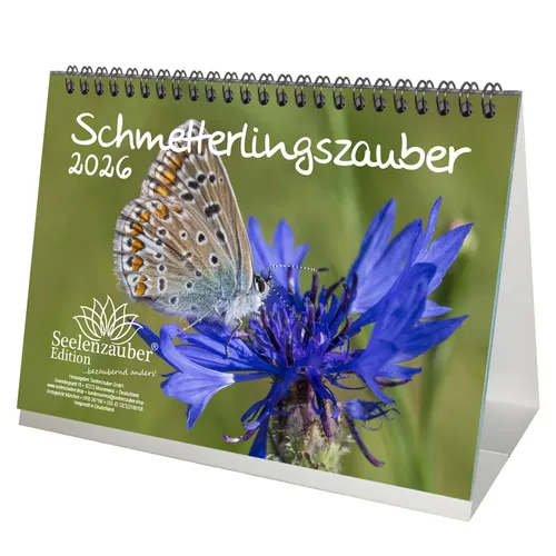 Schmetterlingszauber DIN A5 Tischkalender für 2026 Schmetterling - Seelenzauber