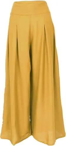 GURU SHOP Boho Hosenrock - Senf, Damen, Size:S/M - Bequeme Schlupfhose mit elastischem Bund für optimalen Tragekomfort. Vielseitig kombinierbar mit Oberteilen für einen lässigen Boho-Look im Sommer.