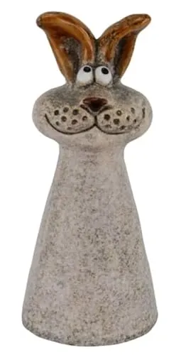 itsisa Zaunhocker Hase H: 18 cm aus Keramik - Zaun Deko Garten Ostern, Tierfigur Pfostenhocker, Zaunfigur, Gartendeko, Zaunstecker
