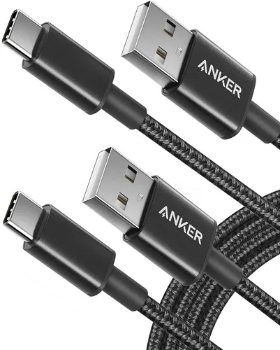 Produktbild Anker 2 Stück 1,8 m Nylon Type C Ladekabel Schwarz für Samsung Galaxy Huawei LG