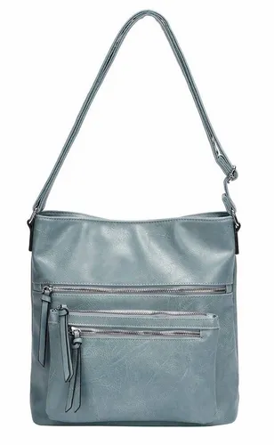 ITALYSHOP24 Schultertasche Damen Tasche Umhängetasche Shopper CrossOver Handtasche Henkeltasche, Hobo Bag Freizeit Damentasche Crossbody Reise City Bag Leder Optik