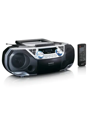 Lenco SCD-720SI - Portable Boombox mit DAB+ und Bluetooth - Ghettoblaster mit DAB+/FM-Radio, Bluetooth, CD- und Kassettenspieler sowie USB-Player für vielseitigen Musikgenuss.