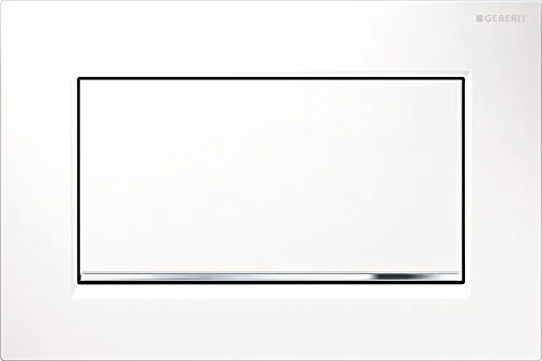 Geberit Sigma20 Betätigungsplatte - weiß glanzchrom, für 2-Mengen-Spülung und ideale Passform für Geberit Unterputz-Spülkasten Sigma