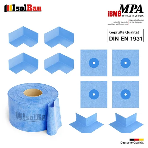 Isolbau Dichtset Dichtband 50m Bandset Bad Dichtmanschetten Dusche Innenecke