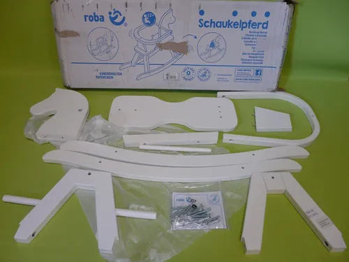 Roba Schaukelpferd aus Massivholz mit abnehmbarem Schutzring - Schaukelspielzeug für Kinder von 1-2 Jahren, sicher und robust, ideal für erste Spielerlebnisse.