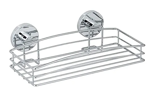 Wenko Duschablage Vacuum-Loc – verchromte Wandablage mit Saugnapf