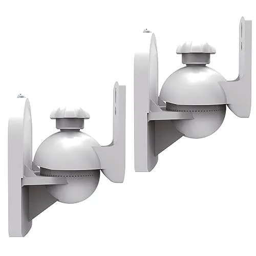 RICOO Lautsprecher Wandhalterung 2-er Set LH028-W universal Boxenhalterung schwenkbar neigbar Lautsprecherhalterung Speaker Wall Mount weiß