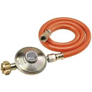 CFH Gasdruckregler 52452, inkl. 80 cm Gasschlauch, 0 bis 50 mbar Ausgangsdruck, Anschluss 1/4''