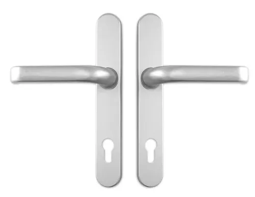 Meeth Haustürgarnitur Door Handle silber Nr.336 - Moderne Haustürgarnitur aus hochwertigem Metall, ideal für den Außenbereich. Perfekt für eine stilvolle Eingangstür.