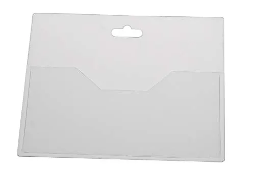 EUROPEL Ausweishalter & Blanko-Karteneinlagen, Landschaftsformat, Offen, Transparent (24er Pack) | Horizontaler Kartenhalter für Schule, Büro & Veranstaltungen | 90 x 60 mm, 121291