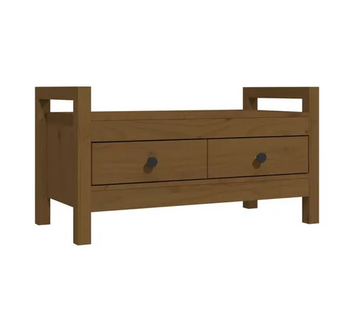 furnicato Truhenbank Flurbank aus massivem Kiefernholz 80 x 40 x 43 cm Honigbraun