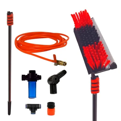Teleskop-Besen für die Reinigung von, Starlyf Telescopic Hydrocleaner, Teleskopstange bis zu 4,6 MTS, fensterputzer, wasserbetrieben, Seifenspender, für Sonnenkollektoren, LKW, Bus, Autos