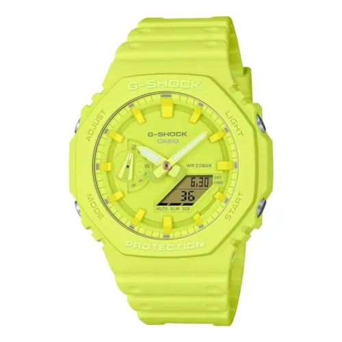 Casio G-Shock GA-2100 Unisex Uhr mit gelbem Zifferblatt in gelb von CASIO
