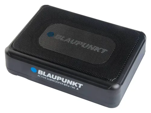 Blaupunkt GTw 190 A - Aktiver Underseat-Subwoofer - Car-HiFi-Lautsprecher mit 150 Watt max. Leistung, kompaktem Design und hohem Wirkungsgrad von 95dB für kraftvollen Bass unter dem Sitz.