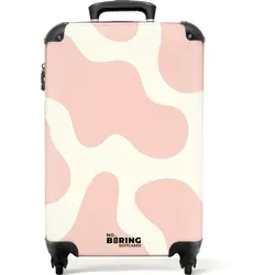 NoBoringSuitcases.com© Hartschalen-Trolley Weiß mit Rosa Flecken