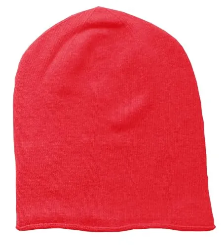 Mississhop 381 Feinstrick Kaschmir-Gemisch Beanie Mütze Slouch/XXL Schal/Handschuhe Rot Einheitsgroesse Muetze