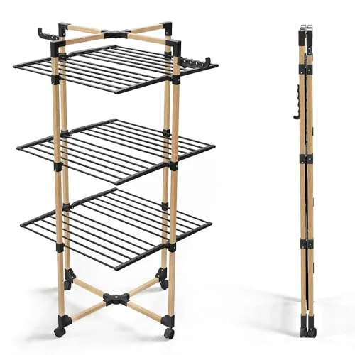 VOUNOT Wäscheständer Turm 3 Ebenen