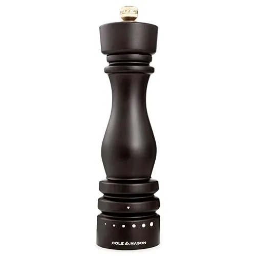 Cole & Mason London Pfeffermühle aus Holz 22 cm – Einstellbarer Mahlgrad