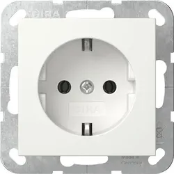 Gira 418027 Schutzkontakt-Steckdose mit Schraubklemmen, System 55, reinweiß seidenmatt