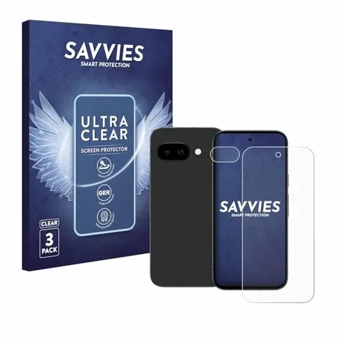 Savvies 6 Stück Schutzfolie für Google Pixel 9a (Display+Kamera) Displayschutz-Folie Ultra-Transparent